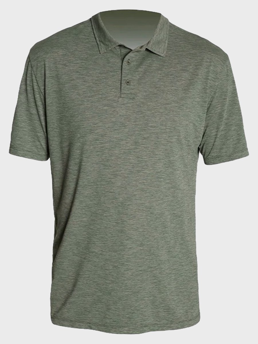 Heather green polo shirt